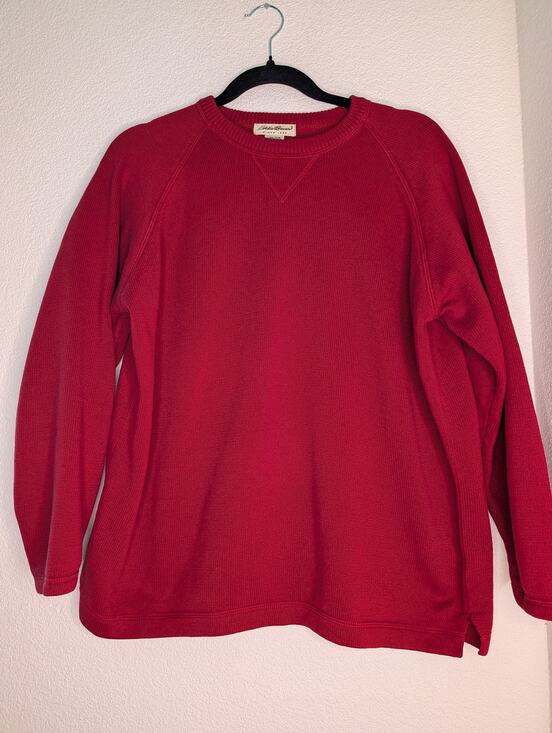 Eddie Bauer Sweaters - Eddie Bauer VTG Cotton Chunky Knit Red Sweater M Colorful Cottagecore Chic *READ